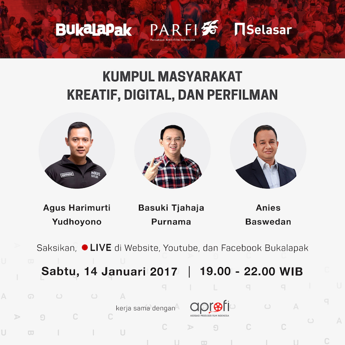 Kumpul Masyarakat Kreatif BukaLapak dengan Para Calon Gubernur Jakarta 2017