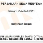 Contoh Surat Perjanjian Sewa Ruangan