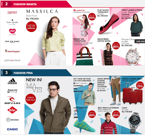 Tampilan Menu Fashion Wanita dan Pria di MatahariMall.Com