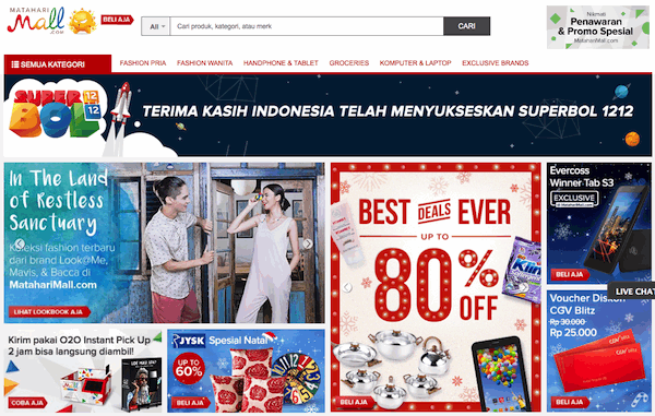 Tampilan Situs Belanja Online MatahariMall.Com