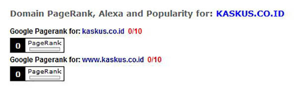 Update Google PageRank Kaskus.Co.Id