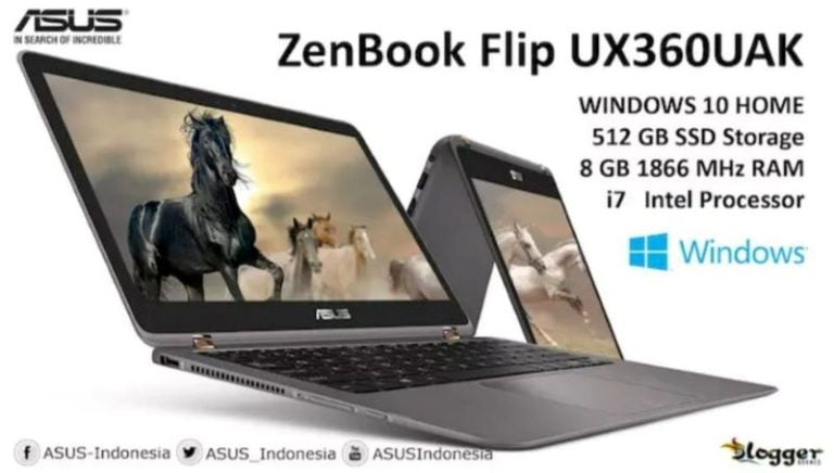 ZenBook Flip UX360UAK, Notebook Premium ASUS Terbaru Prosesor Intel Core i7