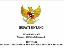 Pengumuman Seleksi Direktur PDAM Kabupaten Sintang Tahun 2017