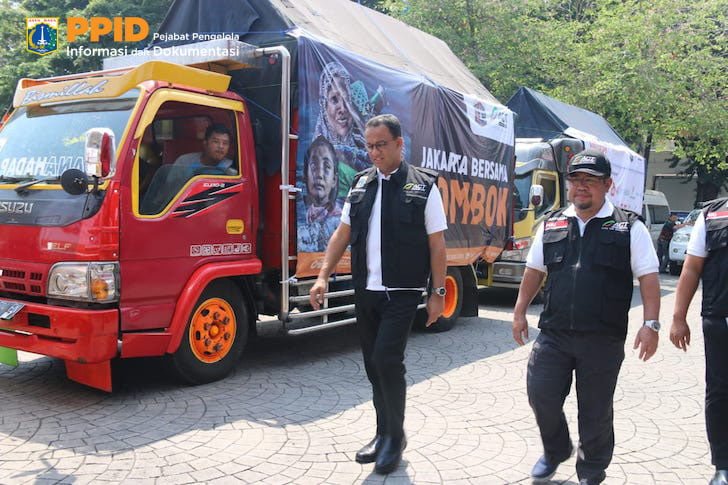 DKI Jakarta Kirim Bantuan 20 Truk ke Lombok Kerjasama dengan ACT