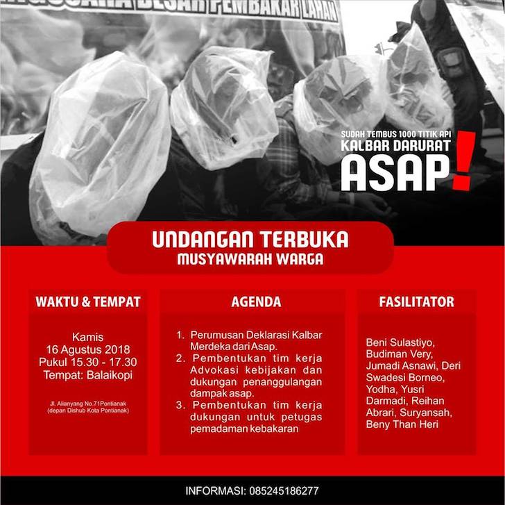 Undangan Terbuka Musyawarah Warga Kalbar Darurat Asap