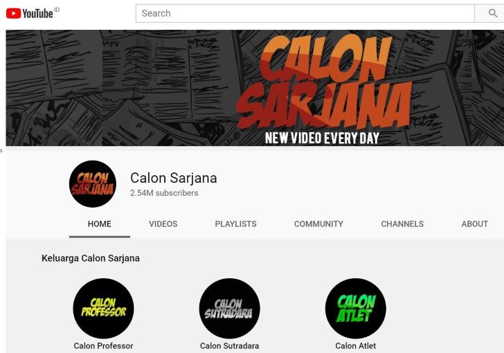 Channel YouTube Calon Sarjana