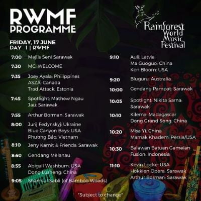 Agenda Kegiatan Rainforest World Music Festival 2022