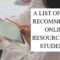 A list of Must Recommended Online Resources for Students