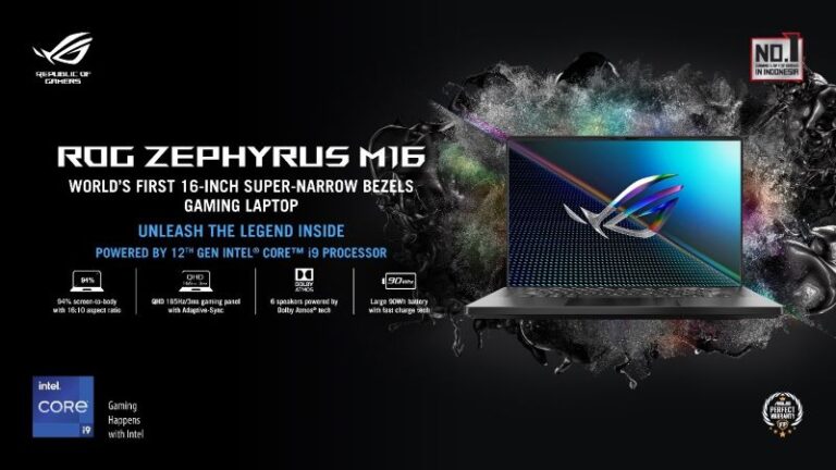 ASUS ROG Zephyrus M16 2022 GU603Z, Powerful untuk Gamers dan Konten Kreator