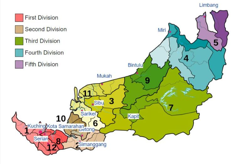 Administrative Divisions of Sarawak