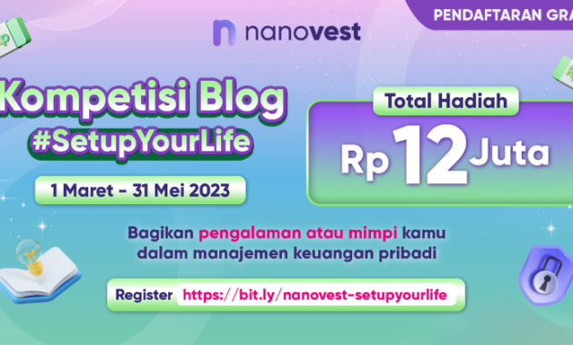 Nanovest Kembali Selenggarakan Lomba Blog #SetupYourLife 2023 Berhadiah Total 12 Juta Rupiah