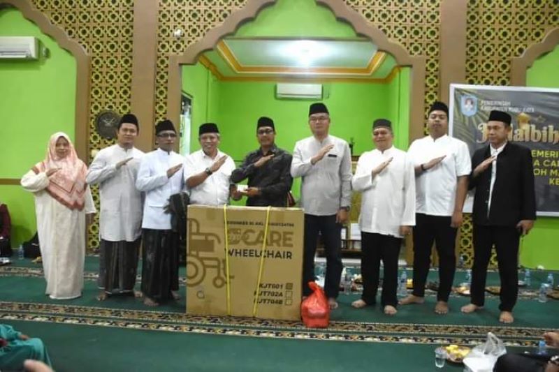 Muda Mahendrawan Halalbihalal di Masjid Arief Jannah Desa Rasau Jaya Satu