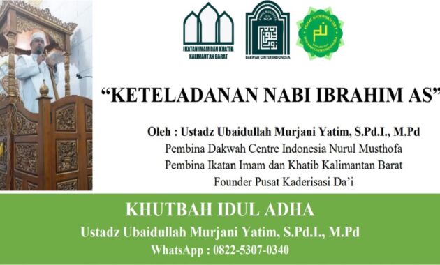 Khutbah Idul Adha Keteladanan Nabi Ibrahim Dan Hikmah Ibadah Haji