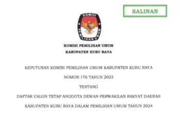 Daftar Calon Tetap Anggota DPRD Kabupaten Kubu Raya dalam Pemilu 2024