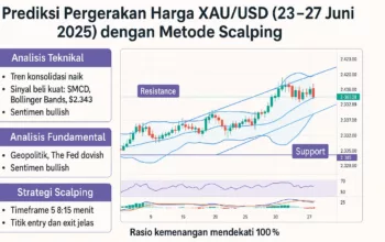 Prediksi Pergerakan Harga XAU/USD (23–27 Juni 2025) dengan Metode Scalping