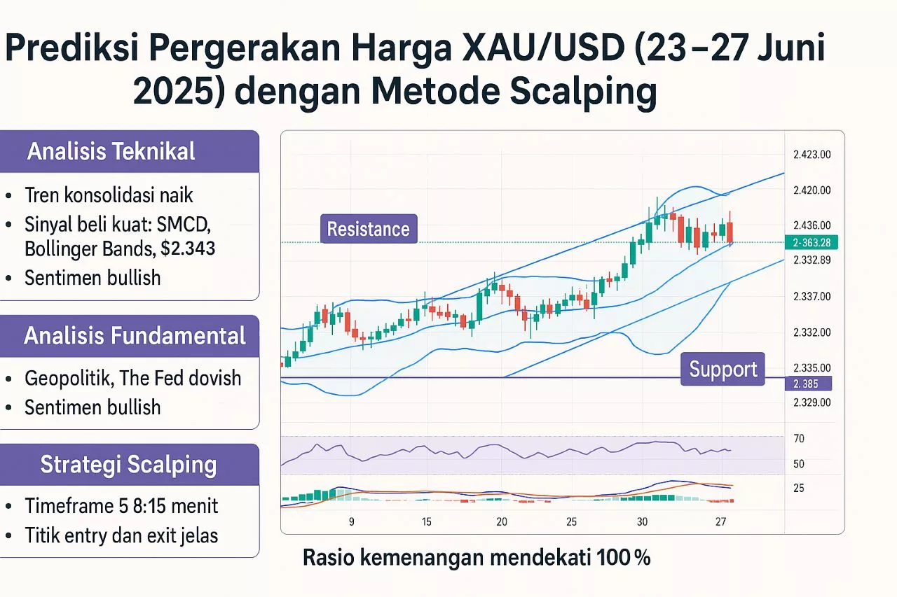 Prediksi Pergerakan Harga Gold 23-27 Juni 2025
