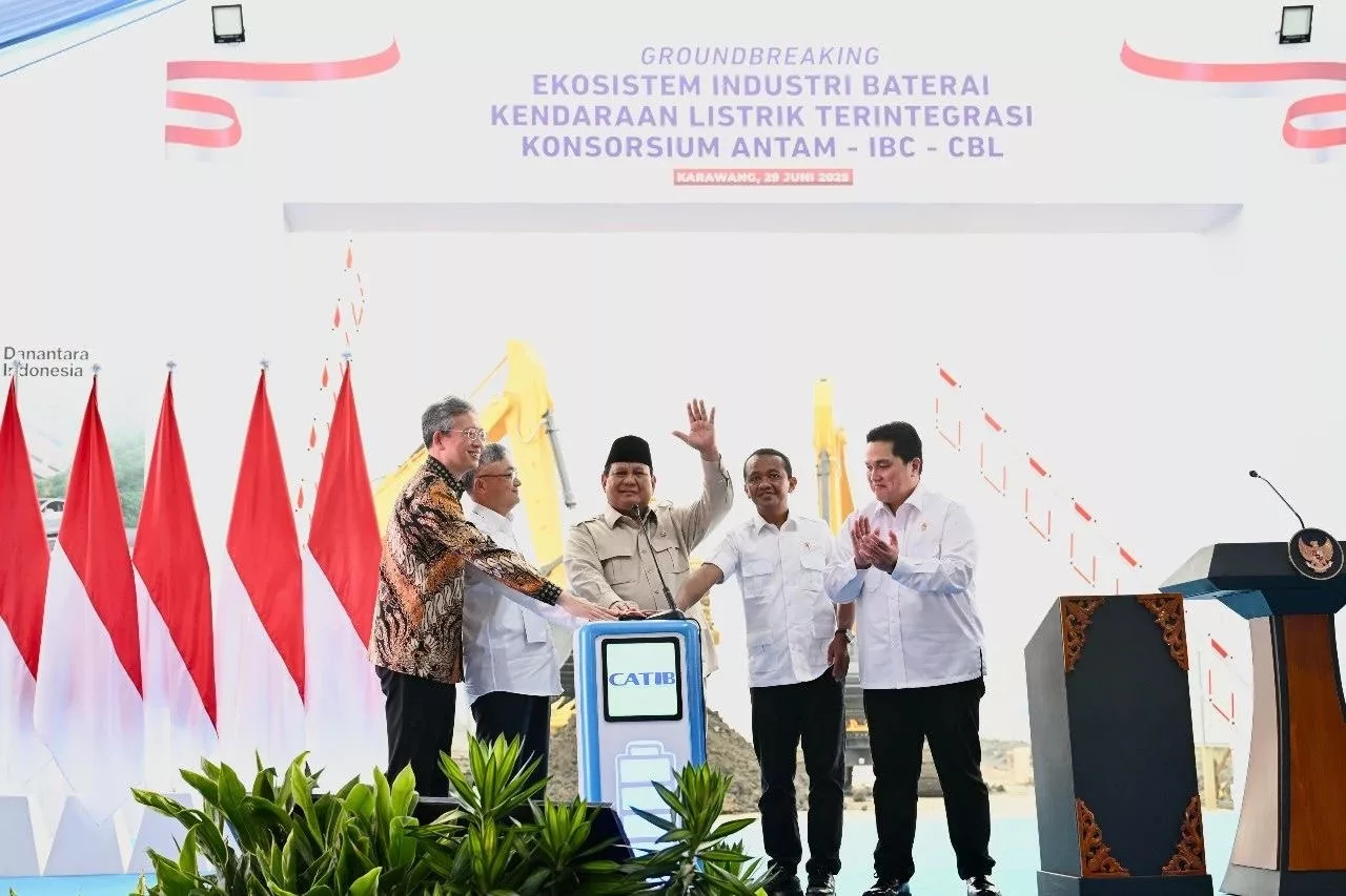 Peletakan Batu Pertama Proyek Ekosistem Terpadu Baterai Kendaraan Listrik Indonesia