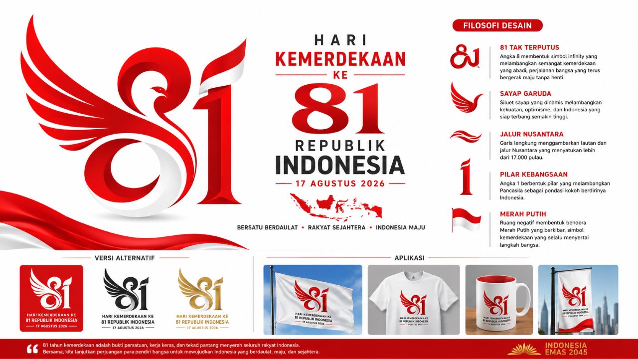 Hasil Desain Logo Hari Kemerdekaan RI Tahun 2026 Berdasarkan Kreasi AI