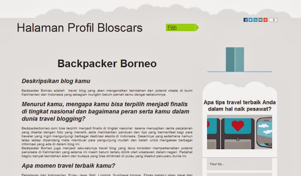 Backpacker Borneo Bloscars Award 2014 2