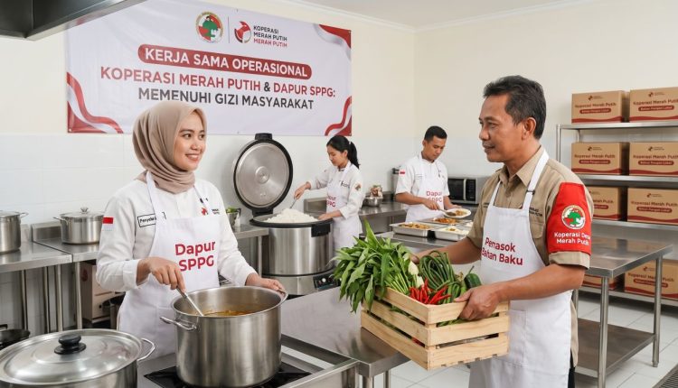 Ilustrasi Kerjasama antara Dapur SPPG dan Koperasi Merah Putih
