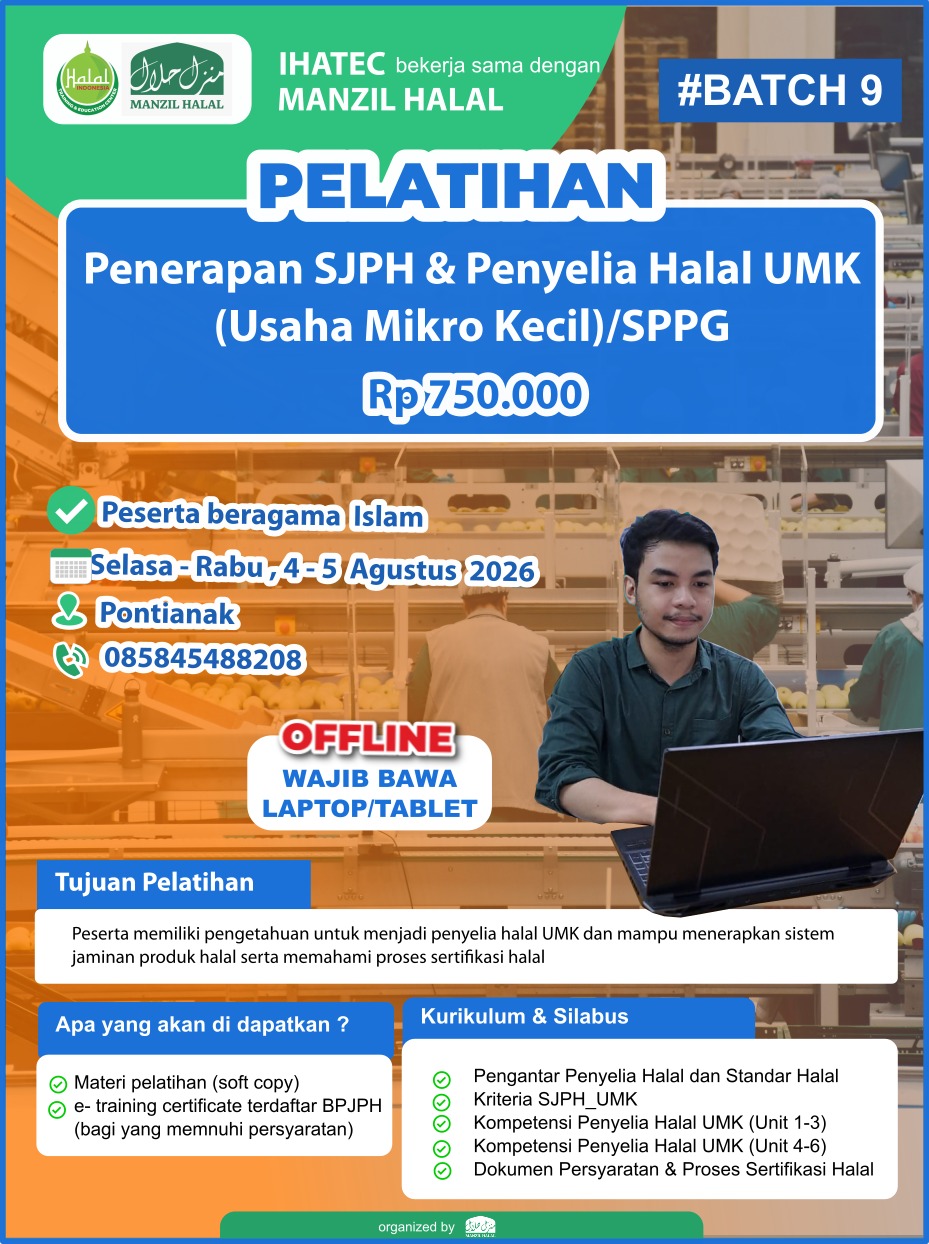 Pelatihan Penyelia Halal UMK dan Dapur SPPG Kalimantan Barat