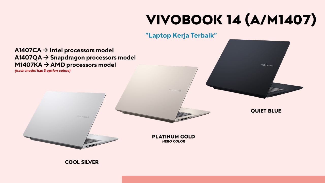 Warna Pilihan Vivobook 14 AM1407