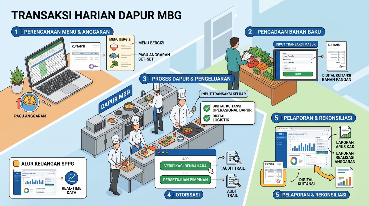 Ilustrasi Transaksi Harian Dapur MBG