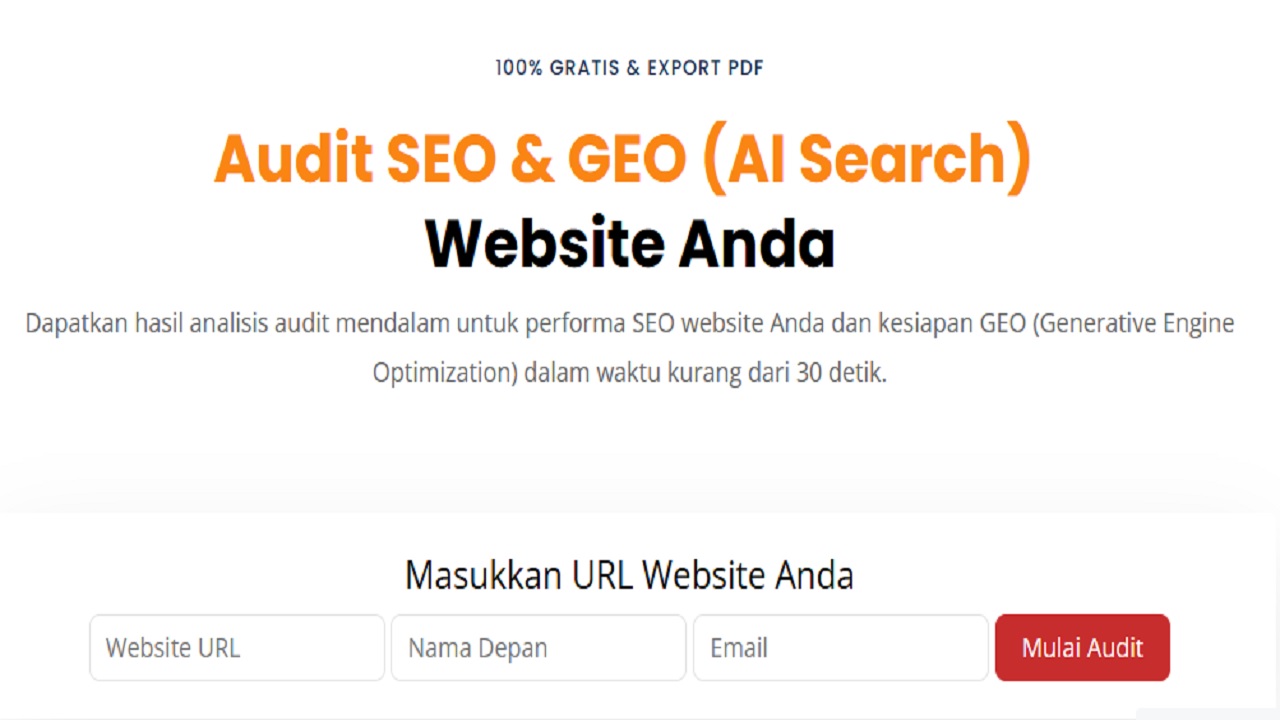 Audit SEO dan GEO Blog Anda Gratis